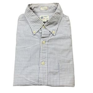 J. Crew Shirt Mens Medium Blue Checked Cotton Long Sleeve Button Down‎